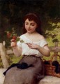 Ein Zweig der Blumen Akademischer Realismus Mädchen Emile Munier